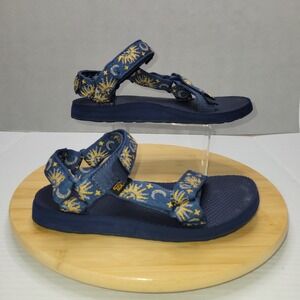 Teva Original Universal Women 5 Blue Sun Moon Star Print Sandals Hiking Outdoor